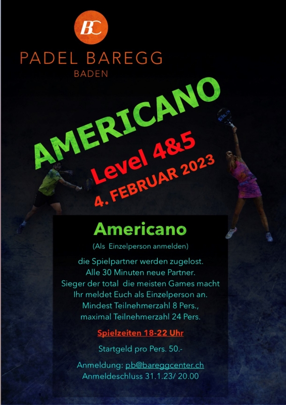 Americano Level 4&5 vom 04.02.23